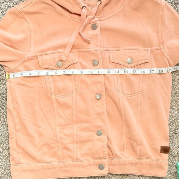 Roxy Peachy Orange Knit Hooded Jacket - Picture 3 of 6